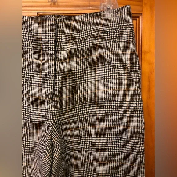 Veronica Beard Gemini Plaid Pants Cotton Linen Trousers